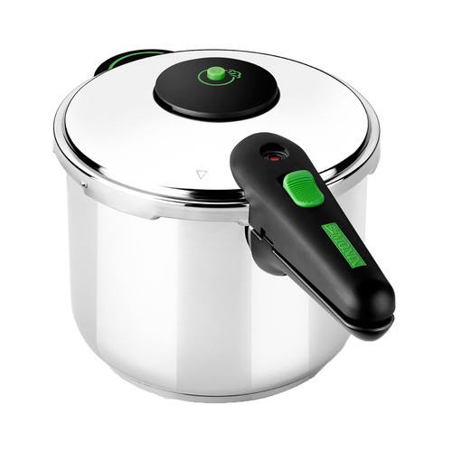 Set de 2 cuerpos de olla exprés y 1 tapa Presto de acero inoxidable, capacidad de 6 y 4 litros MONIX.