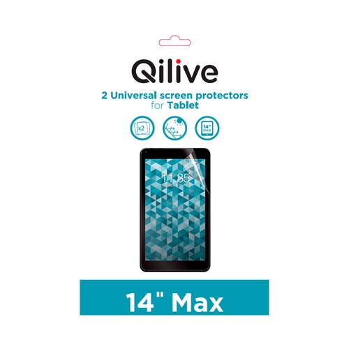 Pack 2 protectores de pantalla QILIVE 600171311, pantalla universal tablet hasta 14