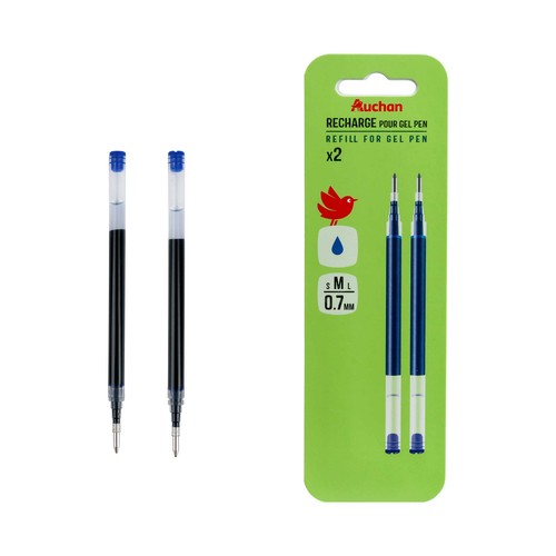 2 Recargas Bolígrafos Azul Retractil T.Gel ALCAMPO