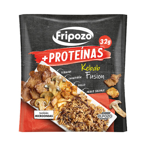 FRIPOZO + Proteínas Salteado con aroz salvaje, pollo, champiñon y ternera, rico en proteínas 320 g.