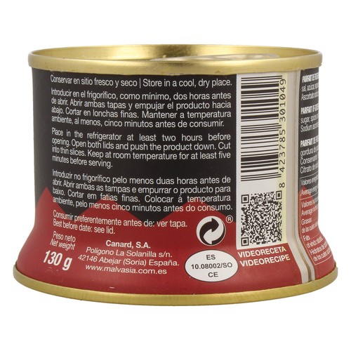 MALVASIA Parfait de foie de oca 130 g.