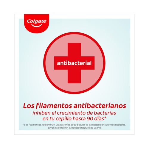 COLGATE 360º Cepillo de dientes medio, con 4 zonas de acción que ayudan a eliminar las bacterias bucales 3 uds.