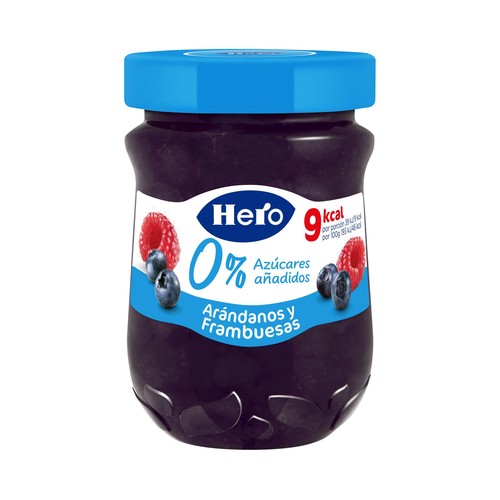 HERO 0% Confitura de arándanos y frambuesa sin azúcares añadidos  280 g.