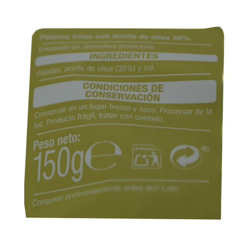 PRODUCTO ALCAMPO Patatas fritas lisas con aceite de oliva PRODUCTO ALCAMPO bolsa de 150 g.