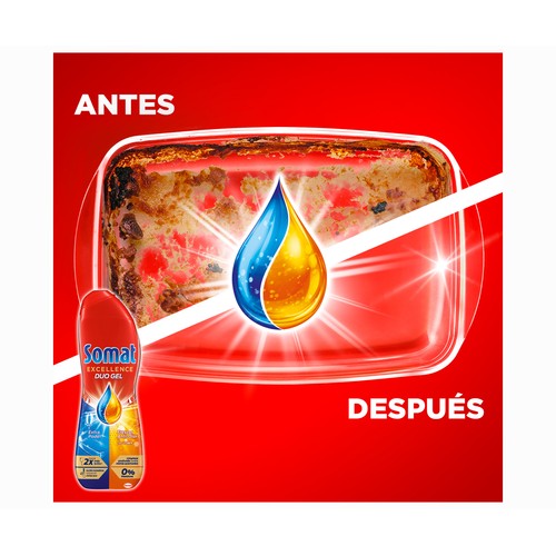 SOMAT Detergente lavavajillas máquina gel anti grasa 35 ds. 560 ml.