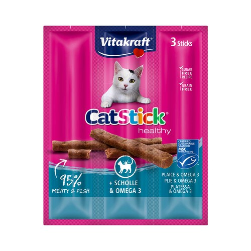VITAKRAFT Snacks gatos, mini sticks pescado VITAKRAFT CAR STICK 3 uds. 18 g.