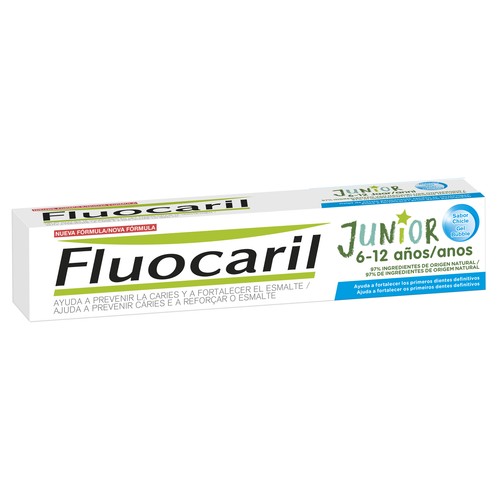 FLUOCARIL Pasta de dientes para niños de 6 a 12 años con sabor a chicle FLUOCARIL Junior 75 ml.
