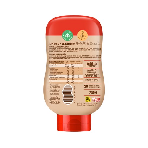 NOCILLA Crema de cacao avellanas boca abajo 750 g.