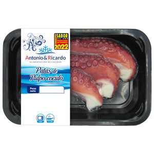 Imagen de ANTONIO Y RICARDO Patas de pulpo cocidas, sin conservantes ni colorantes ANTONIO Y RICARDO 200 g.