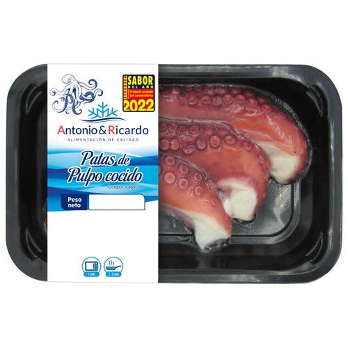 ANTONIO Y RICARDO Patas de pulpo cocidas, sin conservantes ni colorantes ANTONIO Y RICARDO 200 g.