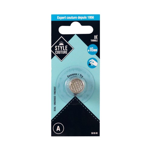 Dedal de metal, protector de dedo, 16mm, STYLE.