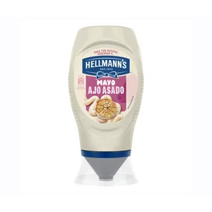 HELLMANN"S Mayonesa sabor ajo, bocabajo 250 ml.Mayonesa sabor ajo, bocabajo 250 ml. Mayonesa sabor ajo, bocabajo 250 ml.