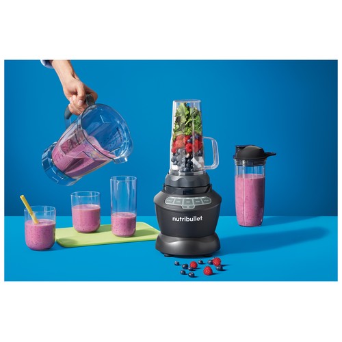 Batidora de vaso NUTRIBULLET NBF500DG, 1200W, cuchillas desmontables, capacidad de la jarra de 1,89L