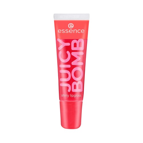 ESSENCE Juicy bomb  tono 104 Poppin´ pomegranate Brillo de labios con acabado brillante y fragancia afrutada.