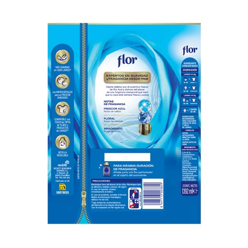 FLOR Suavizante concentrado azul - 87 lavados.