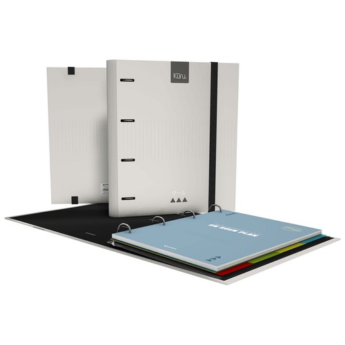 Carpeta de anillas con folios A4 Carpebook 4D35 Kuru4, modelos surtidos. GRAFOPLÁS