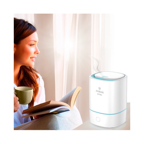 AMBAR Humidificador de esencia, con luz de ambiente.