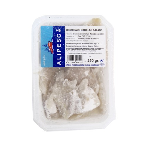 ALIPESCA Bacalao salado desmigado 250 g.