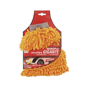 Manopla gigante con pelo de color naranja de poliamida y poliester  y especial para el lavado del exterior del vehículo RM CLEAN.