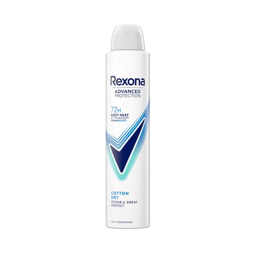 REXONA Cotton dry Desodorante spray para mujer con efecto sensación seca 200 ml.