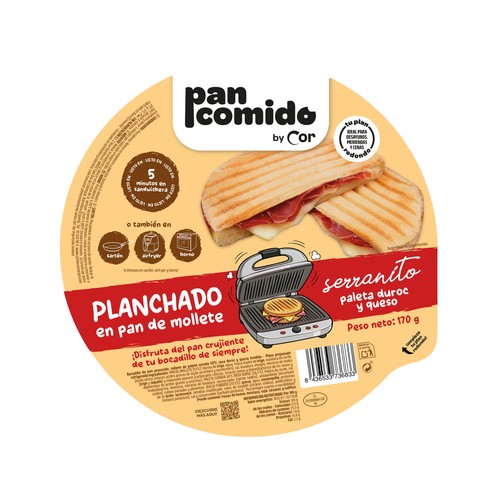 PAN COMIDO BY COR Planchado de serranito en pan de mollete 170 g.