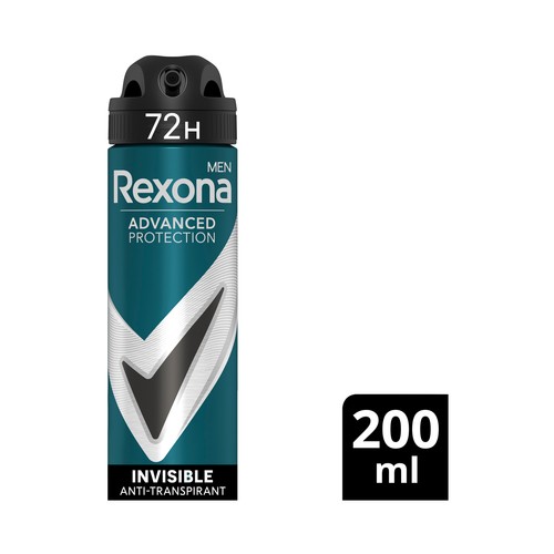 REXONA Men invisible Desodorante spray para hombre, anti manchas 200 ml.
