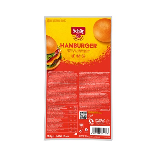 SCHÄR Pan de hamburguesa sin gluten 300 g.