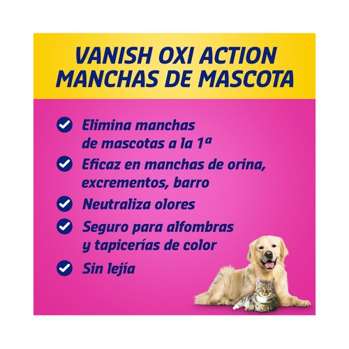 VANISH Quitamanchas especial mascotas VANISH OXI ACTION 750 ml.
