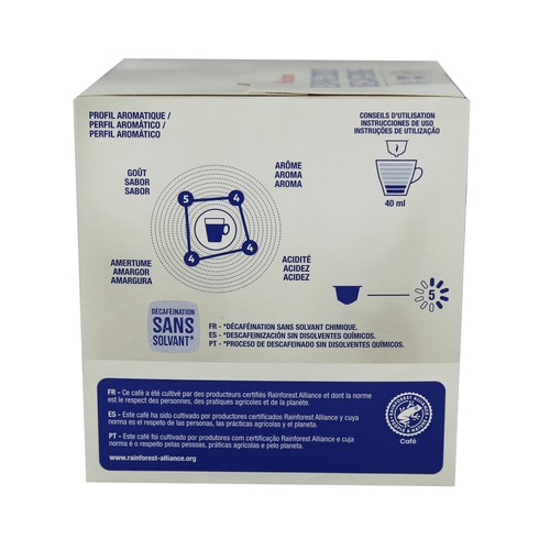 PRODUCTO ALCAMPO Café en cápsulas Espresso Descafeinado I5, 16 uds.