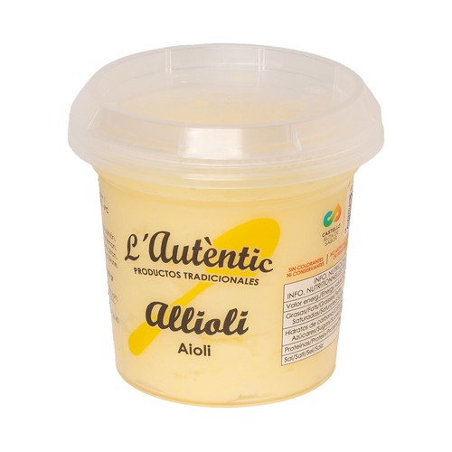L"AUTÉNTIC Allioli tradicional, elaborado sin conservantes ni gluten 130 g.