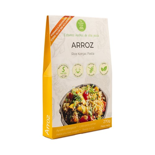 THE KONJAC SHOP Arroz de konjac, que ayuda a adelgazar, listo para comer 270 g.