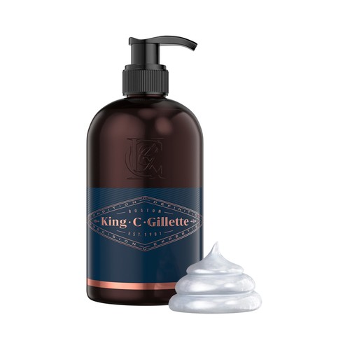 GILLETTE Gel limpiador de barba y rostro con aceite de coco y acción refrescante GILLETTE King C 350 ml.