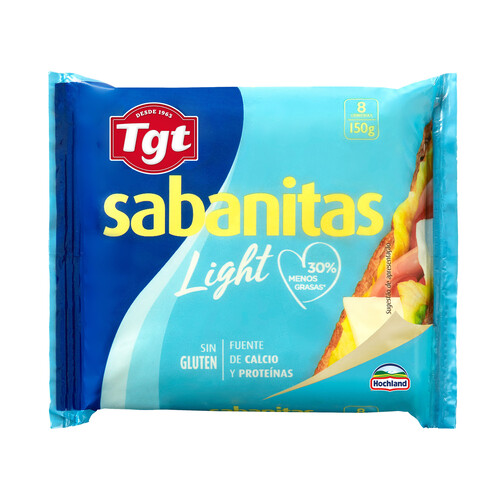 TGT Queso fundido en lonchas TGT SABANITAS LIGHT 150 g.