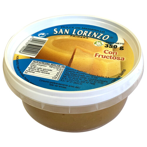 Dulce de membrillo con fructosa SAN LORENZO bote 350 g.