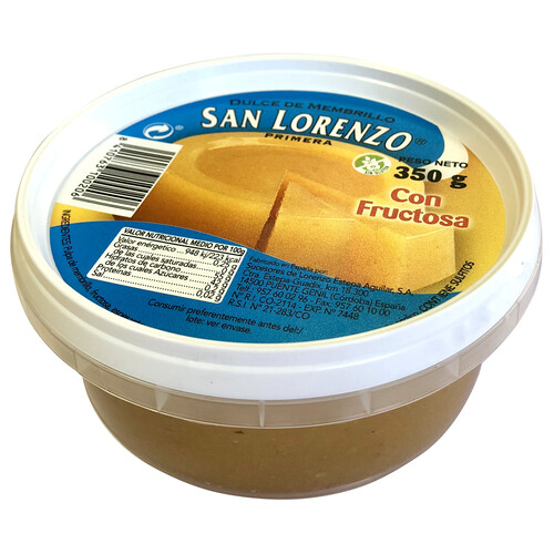 SAN LORENZO Dulce de membrillo con fructosa SAN LORENZO bote 350 g.