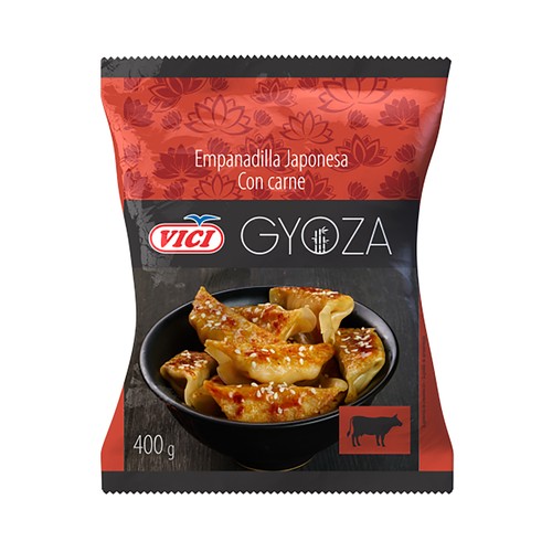VICI Gyozas (empanadillas japonesas) precocinadas y congeladas rellenas de ternera 400 g.