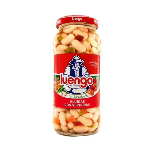 PRODUCTO ALCAMPO Garbanzos cocidos con verduras frasco de 400 g.