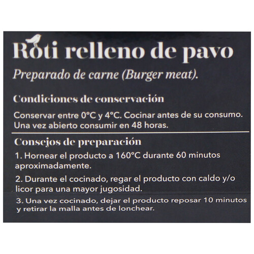 AUCHAN COLLECTION Roti de pavo relleno con espárragos trigueros, boletus y piñones 800 g.