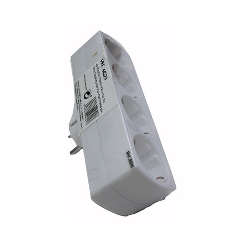 Adaptador de 4 tomas con toma de tierra 16 A en blister, EUROBRIC