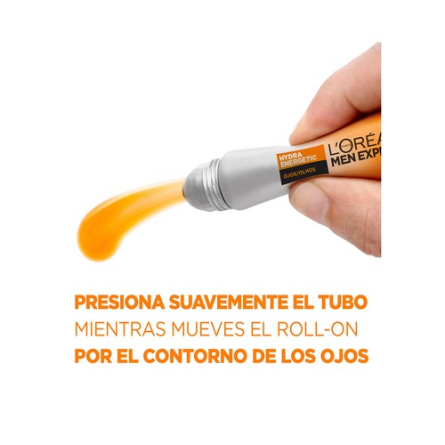 L´ORÉAL PARIS Men expert Hydra energetic Roll on de ojos antifatiga, anti bolsas y anti ojeras 10 ml.