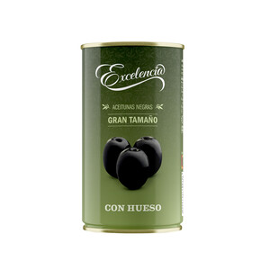 Imagen de EXCELENCIA Aceitunas negras con hueso EXCELENCIA lata de 200 g.