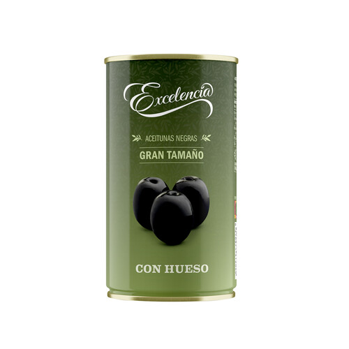 EXCELENCIA Aceitunas negras con hueso EXCELENCIA lata de 200 g.