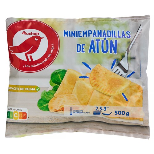 AUCHAN Mini empanadillas ultracongeladas, rellenas de atún 500 g Producto Alcampo.