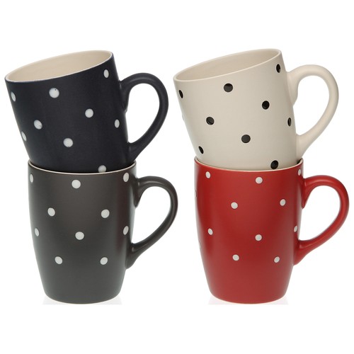Taza mug diseño puntos, varios colores, VERSA.