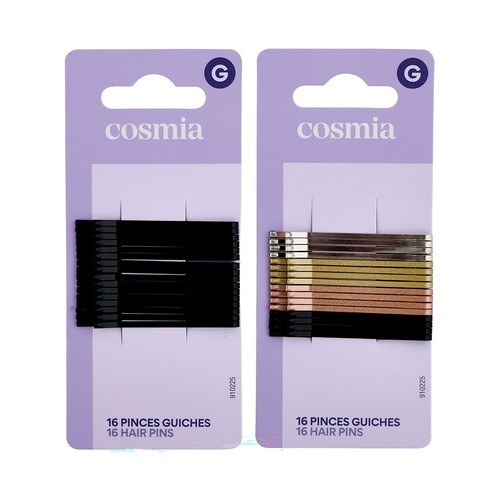 COSMIA Horquillas planas metálicas 16 uds.