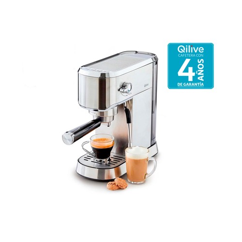 Cafetera espresso QILIVE Q.5164, presión 20bar, café molido, capacidad 1L.