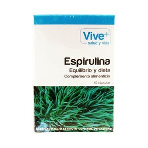 VIVE+ SALUD Y VIDA Complemento alimenticio a base de espirulina VIVE PLUS, 50 uds x 33 g.