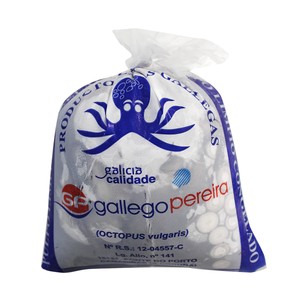 Pulpo crudo y congelado de las Rías gallegas entero 1.2 kg.