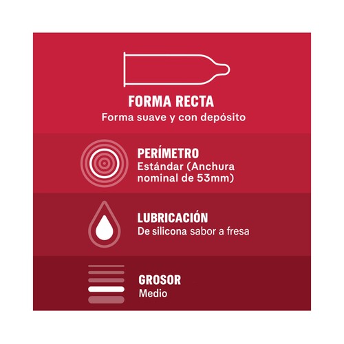 DUREX Preservativos lubricados con sabores (fresa, plátano, naranja y manzana) DUREX Saboréame 12 uds.