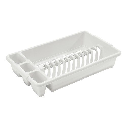 Escurre platos de plástico color blanco PRODUCTO ECONÓMICO AUCHAN.
